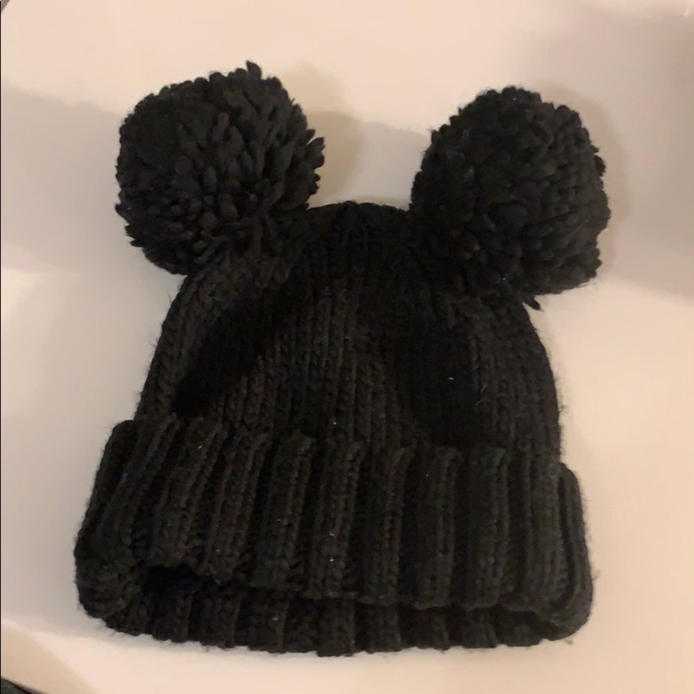 Black beanie with Pom poms